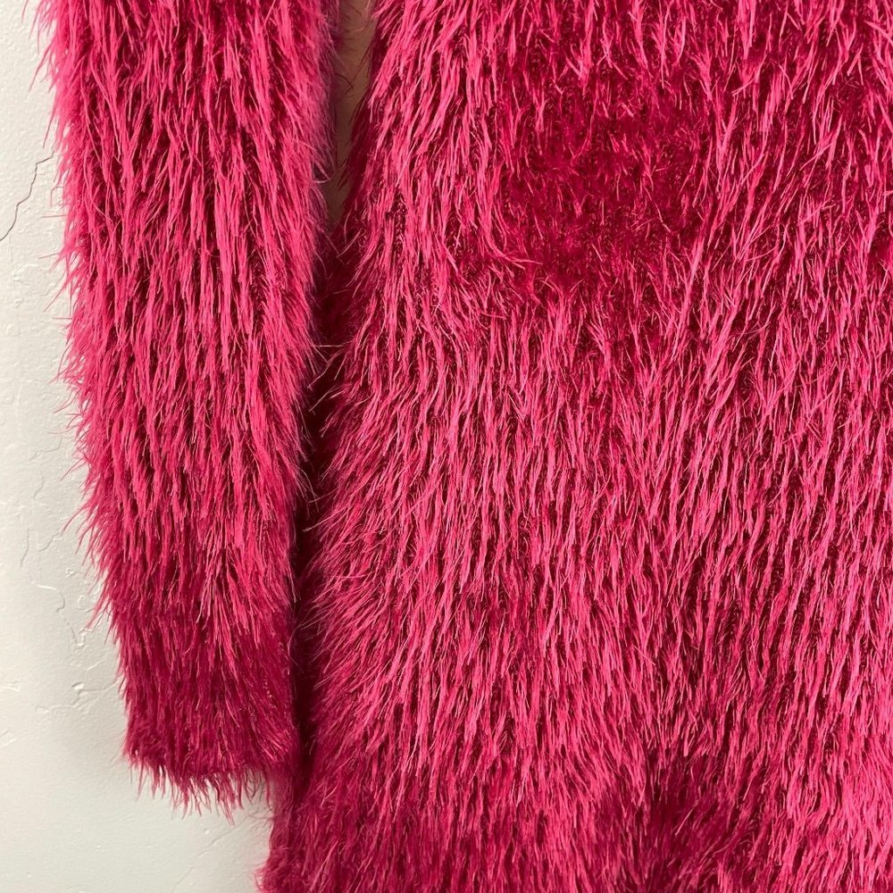 4Si3nna red mini fuzzy puff sleeve sweater dress M - Picture 8 of 13